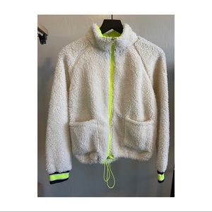 Women’s Medium Polyester Faux-Sherpa Zip-Up